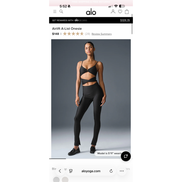 Alo Yoga Pants - Alo yoga Airlift A-List Onesie in Black